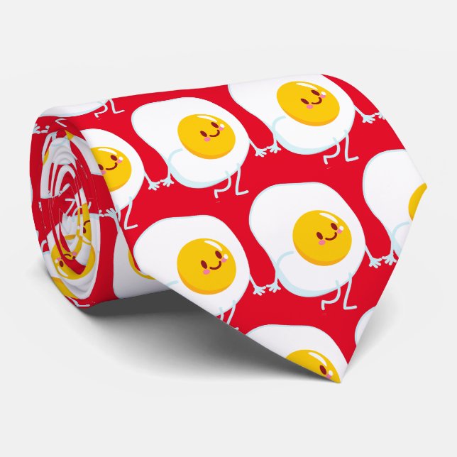Cute tiled tecknad ägg mönster slips (Rullad)