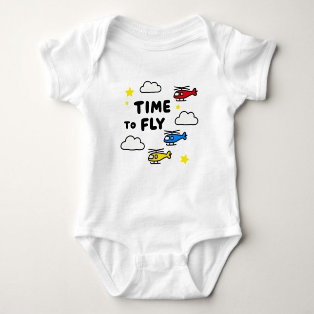 Cute Time To Fly Helicopters T Shirt (Framsida)