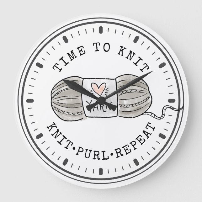 Cute Time to Sticka Large Clock Stor Klocka (Framsida)