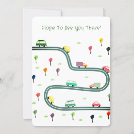 Cute Tiny Cars på väg Inbjudningar