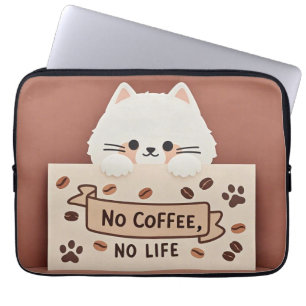 Cute Tiny cat tass avtryck och kaffebönor Laptop Fodral