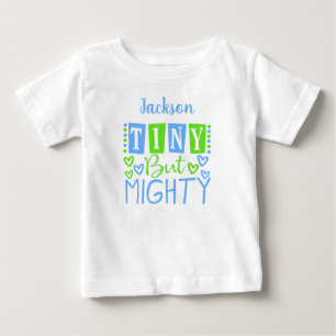 Cute Tiny men Mighty Blue Grönt Personlig Boy T Shirt