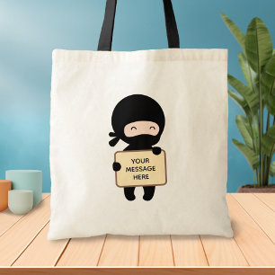 Cute Tiny Ninja Holding-tecken Tygkasse