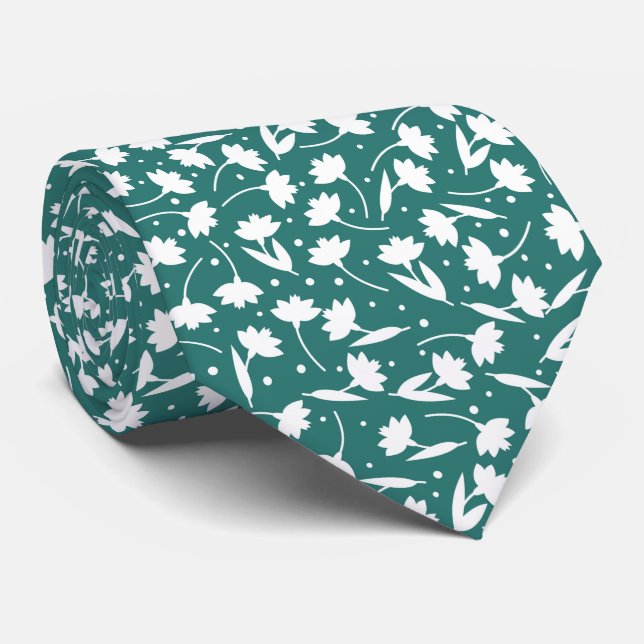 Cute tiny white flower pattern turquoise pattern slips (Rullad)