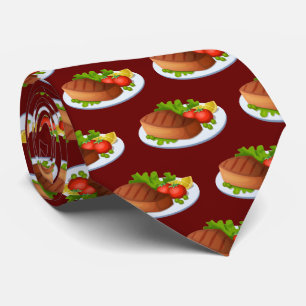 Cute tippad stekmiddag mönster slips