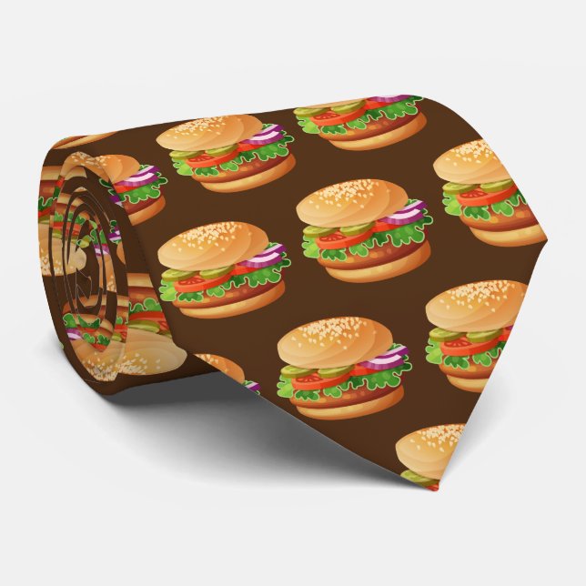 Cute tippade hamburgare i mönster slips (Rullad)