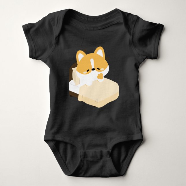 Cute Tired Corgi T Shirt (Framsida)