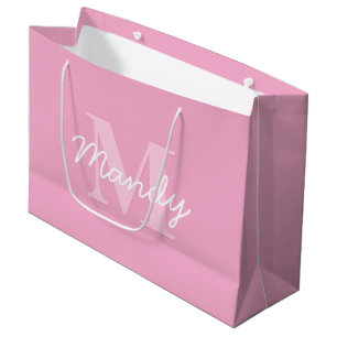 Cute Tittar kursiv Namn och monogram Rosa