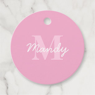 Cute Tittar kursiv Namn och monogram Rosa Gåvor Etiketter