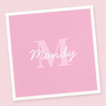 Cute Tittar kursiv Namn och monogram | Rosa