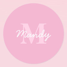 Cute Tittar kursiv Namn och monogram | Rosa