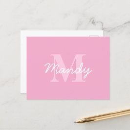 Cute Tittar kursiv Namn och monogram | Rosa Vykort