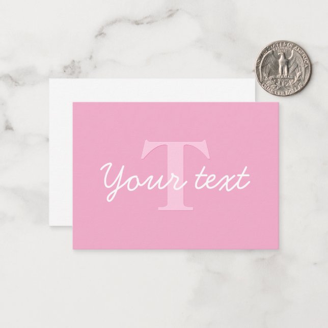 Cute Tittar kursiv text | Rosa Anteckningskort (Fram/Back In Situ)