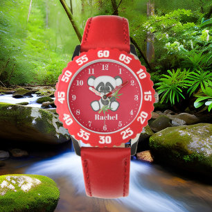 Cute tjejer panda björn namn armbandsur
