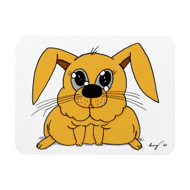 Cute Tjock Bunny Flexible Magnet (Horisontell)