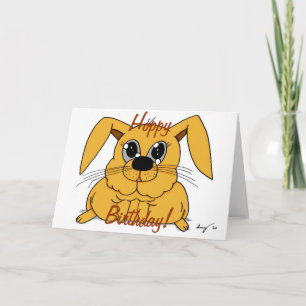 Cute Tjock Bunny "Hoppy Birthday"! Kort