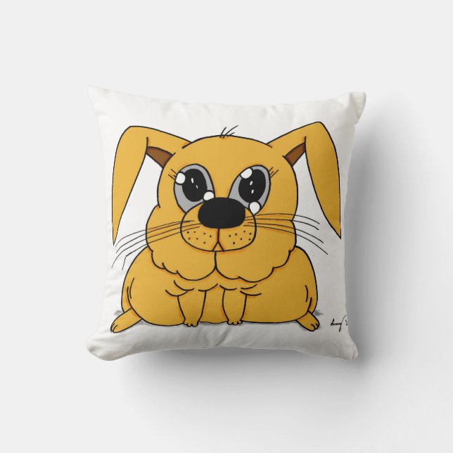 Cute Tjock Bunny Pillow - Lila Kudde (Framsida)