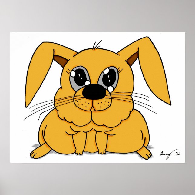 Cute Tjock Bunny Poster (Framsidan)