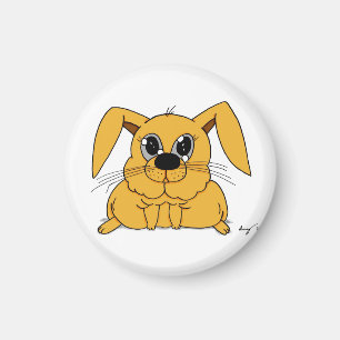 Cute Tjock Bunny Round Magnet