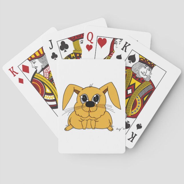 Cute Tjock Bunny-spelkort Casinokort (Baksidan)
