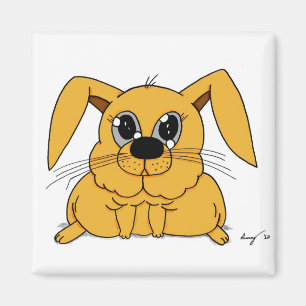 Cute Tjock Bunny Square Magnet