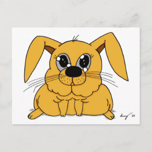 Cute Tjock Bunny-vykort Vykort