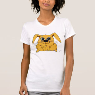 Cute Tjock Bunny Womens Avslappnad Scoop T-Shirt