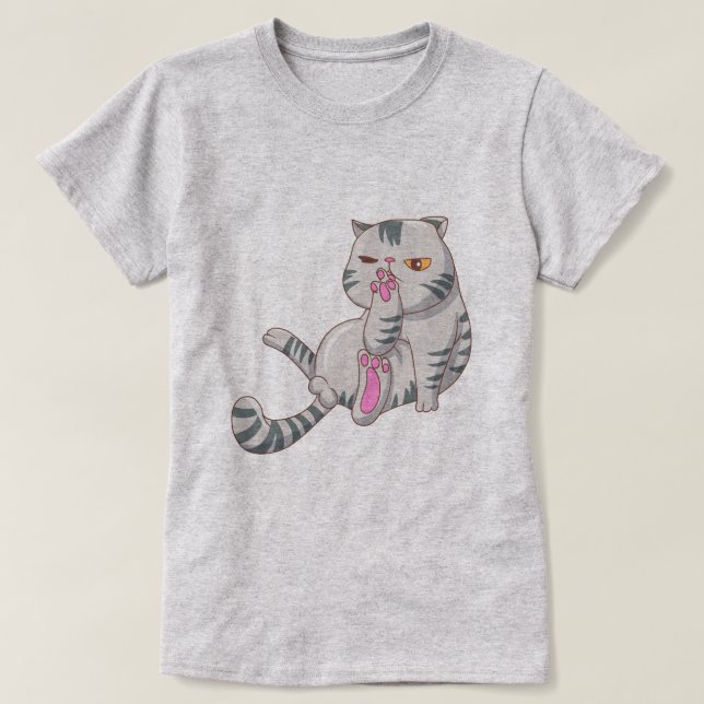 Cute Tjock Cat T Shirt (Design framsida)