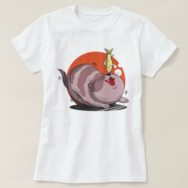 Cute Tjock Cat T Shirt (Design framsida)