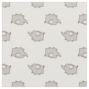 Cute Tjock Elephant Mönster Tyg