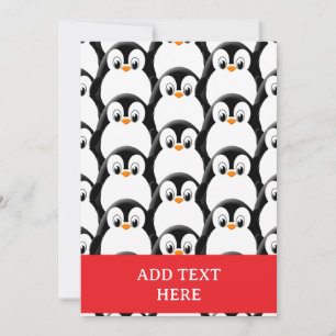 Cute Tjock Penguin över Mönster Julkort