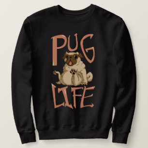 Cute Tjock Pug Lång Ärmad Tröja