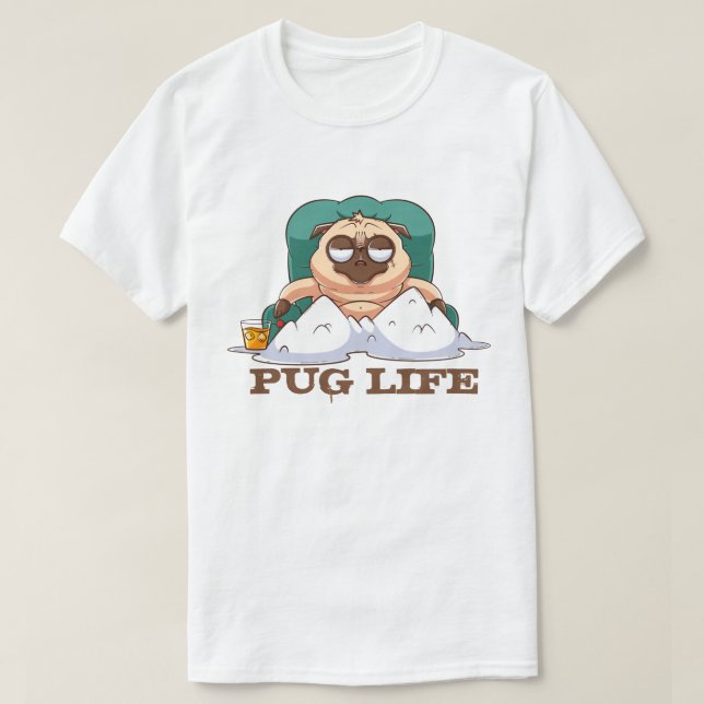 Cute Tjock Pug T-Shirt (Design framsida)