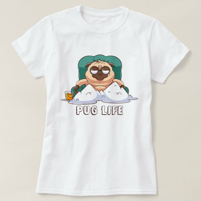 Cute Tjock Pug T-Shirt (Design framsida)