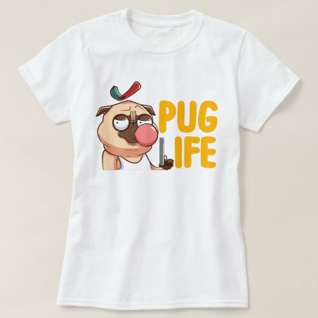 Cute Tjock Pug T-Shirt (Design framsida)