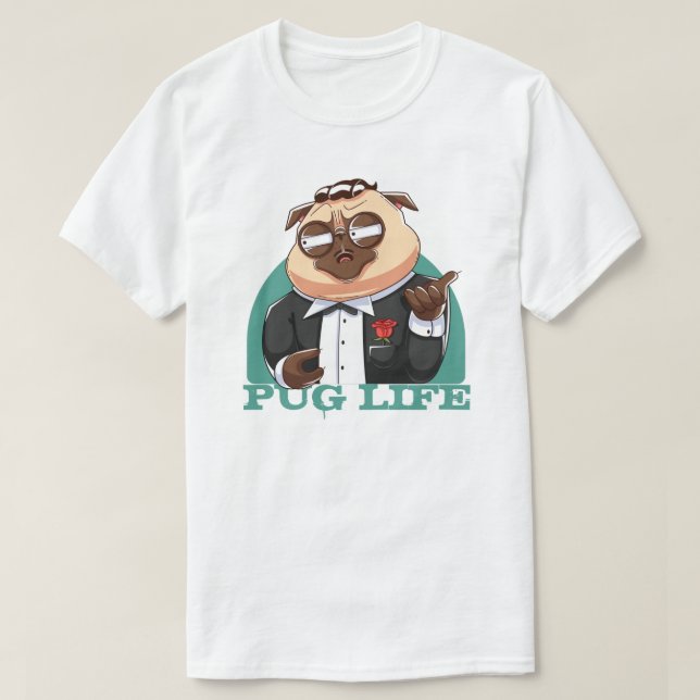 Cute Tjock Pug T-Shirt (Design framsida)