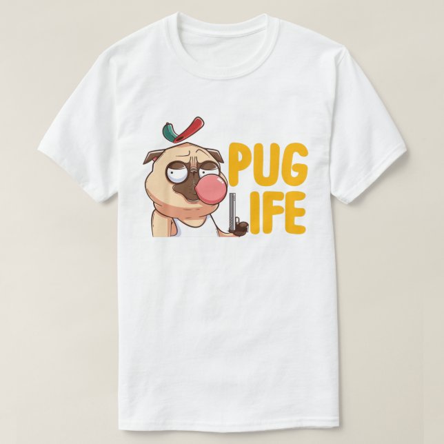 Cute Tjock Pug T-Shirt (Design framsida)