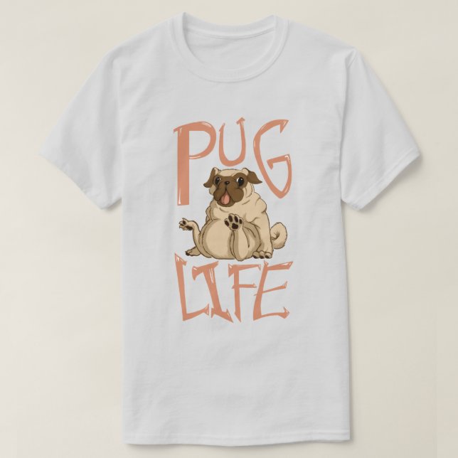 Cute Tjock Pug T Shirt (Design framsida)
