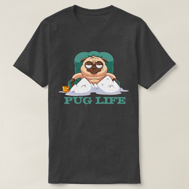 Cute Tjock Pug T-Shirt (Design framsida)
