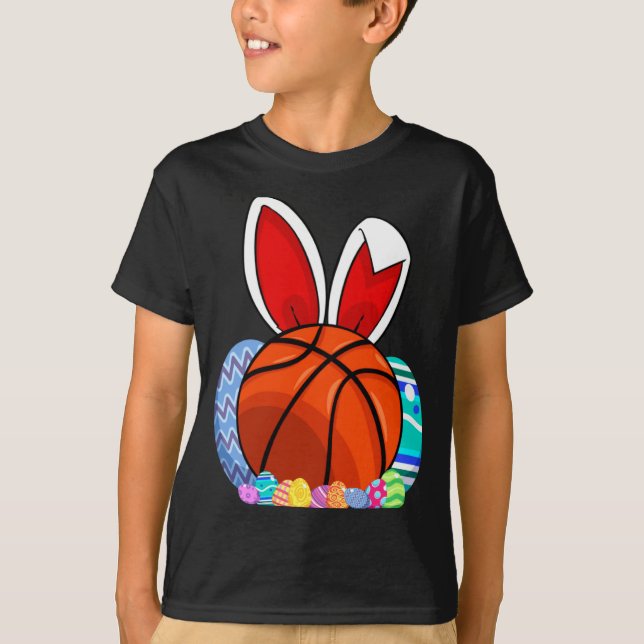 Cute To Basketball Easter Egg Bunny T Shirt (Framsida)