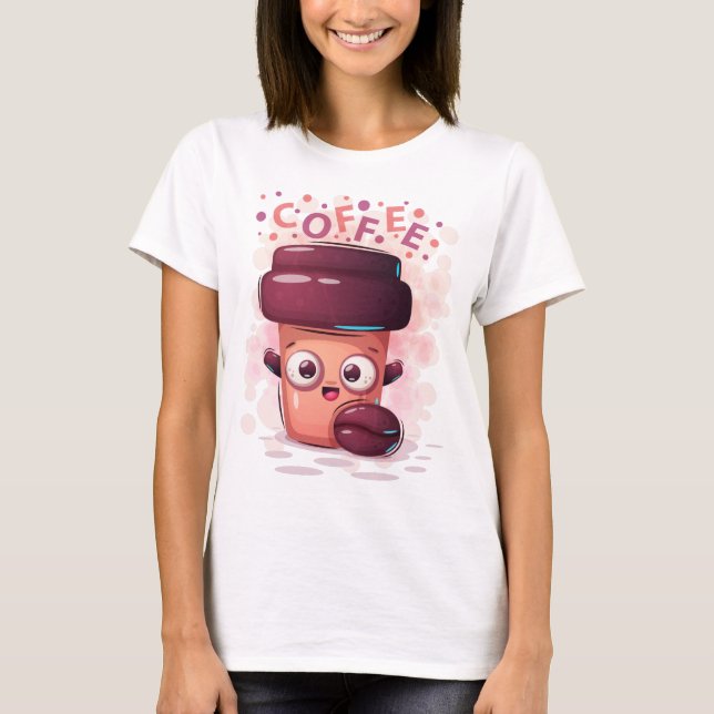 Cute to go Coffee Kopp & Coffee Bean T Shirt (Framsida)