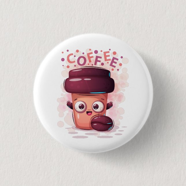 Cute to go Coffee Kopp & Coffee Bean T-Shirt Knapp (Framsida)