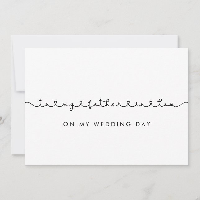 Cute to my far in law on my bröllopsdag card inbjudningar (Framsida)