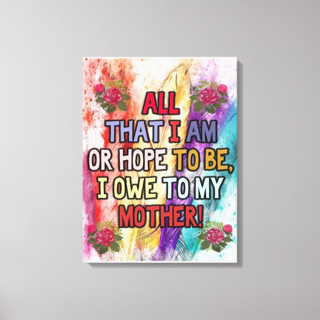 Cute To My Mom Gift | Love Quotes Gift Canvastryck (Framsida)