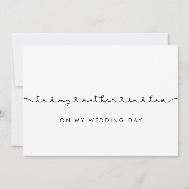 Cute to my mor in law on my bröllopsdag card inbjudningar (Framsida)