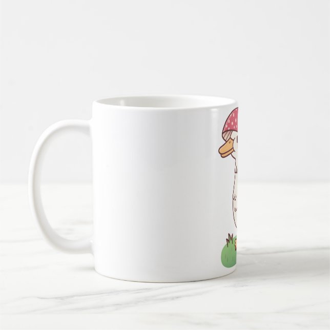 Cute Toadstool Mushroom Anka Kaffemugg (Vänster)