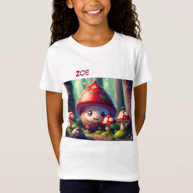 Cute toadstools i lycka till-anpassningsbarna t shirt (Framsida)
