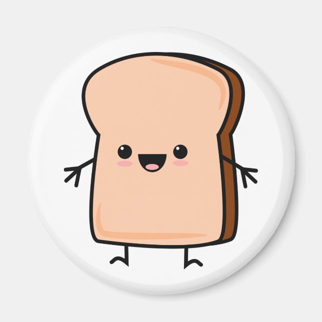Cute Toast Bread Magnet (Framsidan)