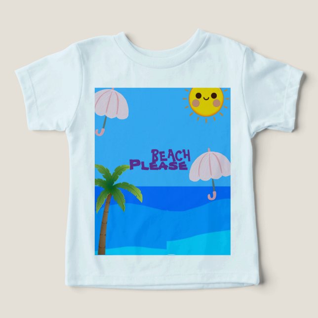 Cute Toddler Beach T-Shirt – Sunny Summer Ocean  (Design Framsida)