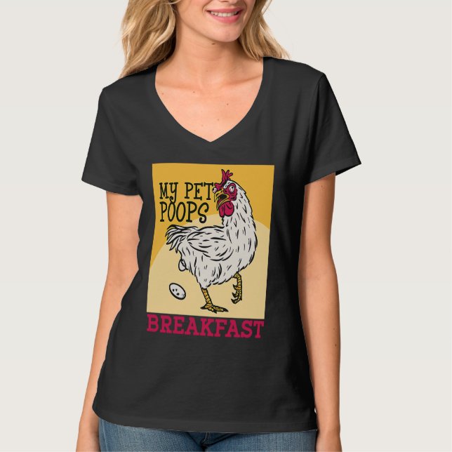 Cute toddler chicken butt my pet poops breakfast c t shirt (Framsida)